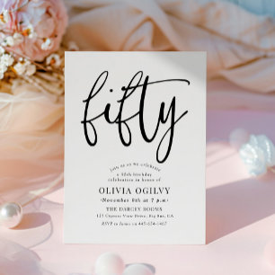 Convites 50ª Tipografia de Script Moderno de Festa de anive