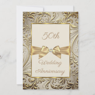 Convites 50º Aniversário Bronze Dourado Arco Floral Redemoi