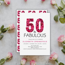 50º aniversário Cinquenta e Fabuloso Floral Rosa R