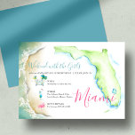 Convites 50º Aniversário Convida para o Sul da Flórida<br><div class="desc">Celebre em estilo com este convite de 50 anos tropical, perfeito para 50 e fabulosa comemoração ou um final de semana de meninas divertidas em Miami ou no sul da Flórida! Apresentando meu trabalho de arte de aquarela original — completo com ondas oceânicas, flamingo, palmeiras, coquetel tropical, carro retrorreflector e...</div>