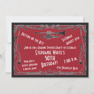 Convites 50º Aniversário Convide Roaring 200 SpeakEasy