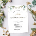 Convites 50º aniversário da Casada Elegante Greenery<br><div class="desc">Celebre a alegria do seu aniversário de casamento com este belo convite de aniversário elegante! Capacidade de adicionar qualquer número de aniversário de que você precise. Design com excelente aquarela Eucalyptus greenery deixa enquadrar seus detalhes de aniversário. Sua frase de "número de Aniversário de Casamento" em uma bela mistura de...</div>