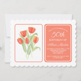 Convites 50º Aniversário da Flora das Tulipas Vermelhas Ele