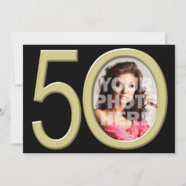 Convites 50º aniversário da fotografia Dourada ou outro Con