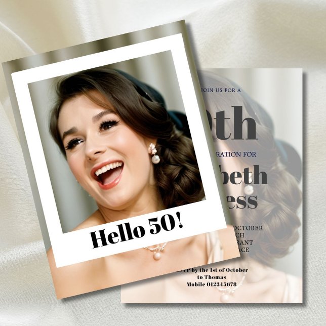 Convites 50º Aniversário da Surpresa de Foto Moderna (Criador carregado)