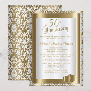 Convites 50º Aniversário de Bodas de Ouro   Texto DIY