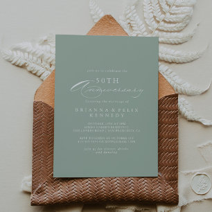 Convites 50º aniversário de casamento da Caligrafia Branca 