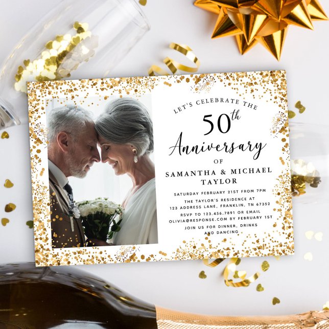 Convites 50º aniversário de casamento da Elegant (Criador carregado)