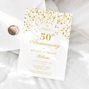 Convites 50º aniversário de casamento da Elegant Calliograp