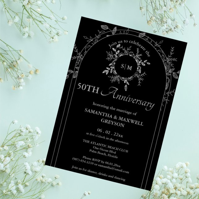Convites 50º Aniversário de Casamento de Prata (ou Outro) (Criador carregado)