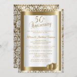 Convites 50º aniversário de casamento do Ouro | DIY Texto<br><div class="desc">convites de festas de aniversário de casamento do OURO 50º prontos para você personalizar. 📌 Se você precisar de mais personalização, clique no botão "Clique para personalizar mais" ou "Personalizar ou editar Design" e use nossa ferramenta design para redimensionar, girar, alterar a cor do texto, adicionar texto e muito mais....</div>