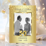 Convites 50º aniversário de casamento do Ouro personalizado<br><div class="desc">Cartões de convite para o aniversário de casamento do casamento 50º, elegantes, mas modernos. Folha de ouro falsa e confete com 50 grandes com coração de diamante falsa no meio. Personalize estas cartas de aniversários de casamento com as suas informações e fotografia/imagem. Fácil de editar. Ver coleção correspondente; adesivos, guardanapos,...</div>