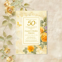 50º Aniversário de Casamento Dourado e Rosa