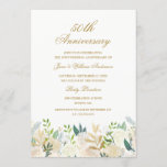 Convites 50º aniversário de casamento Dourado Floral<br><div class="desc">Mais Elegantes Convites de Aniversário na Loja Little Bayleigh!</div>