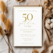 50º aniversário de casamento Elegante 50 anos Ouro