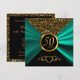 Convites 50º Aniversário de Casamento   Padrão Leopardo