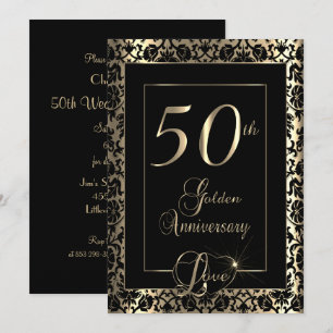 Convites 50º Aniversário de Casamento   Texto DIY