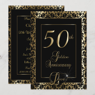 Convites 50º Aniversário de Casamento   Texto DIY