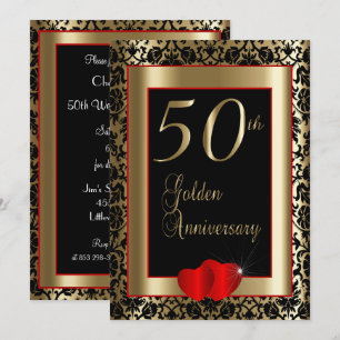 Convites 50º Aniversário de Casamento   Texto DIY