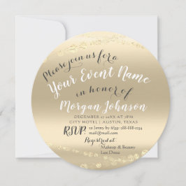 Convites 50º aniversário do 80 de 70, Confetti Dourado