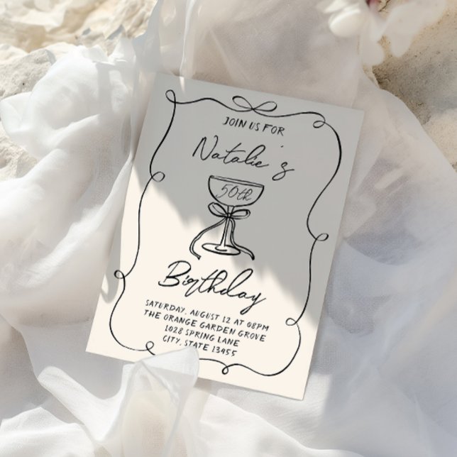 Convites 50º Aniversário do Arco Branco e Preto Martini (Criador carregado)