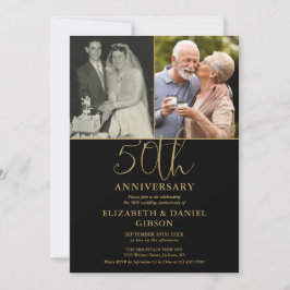 Convites 50º aniversário do casamento, então e agora 2 foto