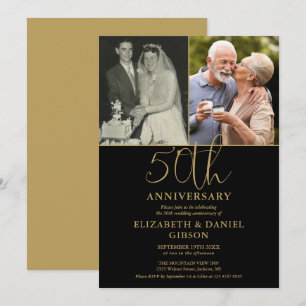 Convites 50º aniversário do casamento, então e agora 2 foto