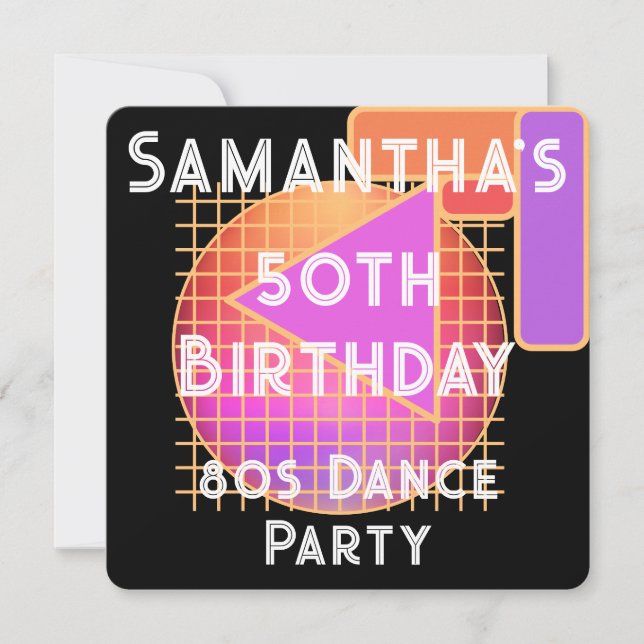 Convites 50º Aniversário do Dance Party 80 Aniversário (Frente)