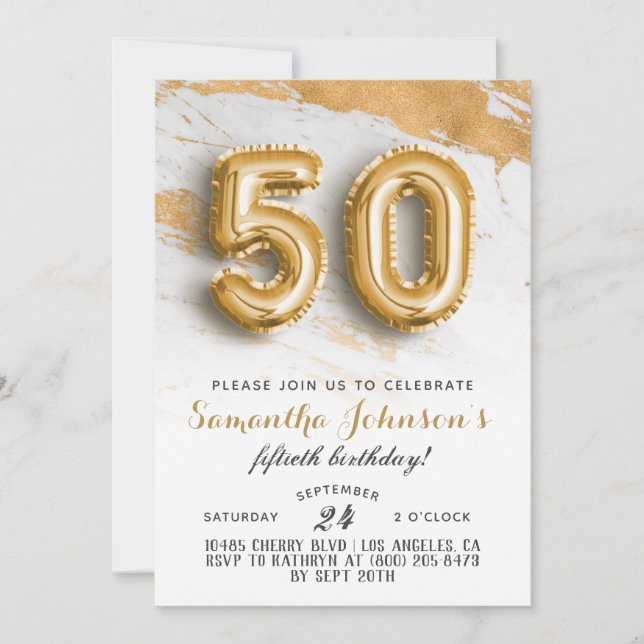Convites 50º Aniversário do Dourado Marble (Frente)