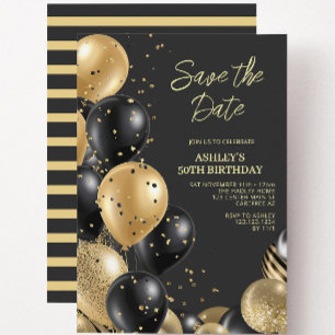 Convites 50º aniversário do Dourado Negro moderno