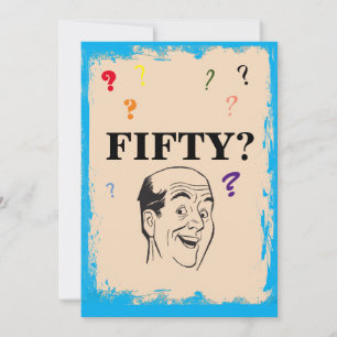 Convites 50º Aniversário do Homem Baldo Engraçado Engra