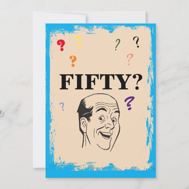 Convites 50º Aniversário do Homem Baldo Engraçado Engraçado (Frente)