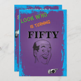 Convites 50º aniversário do Homem Baldo Surpresa