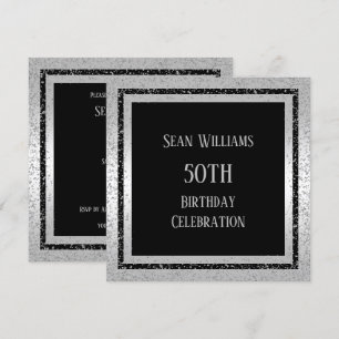 Convites 50º Aniversário do Homem de Silver e Black Glitt