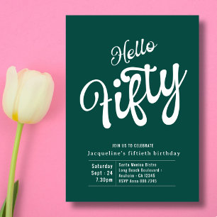 Convites 50º Aniversário do Moderno Branco Verde