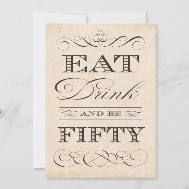 Convites 50º aniversário do Partido Jante Coma Bebida e sej (Frente)