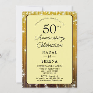 Convites 50º aniversário Dourado