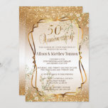 Convites 50º aniversário Dourado do Casamento Glitter | DIY<br><div class="desc">⭐ ⭐ ⭐ revisão ⭐ 5 estrelas. 🥇 UM DESIGN ORIGINAL DE DIREITOS AUTORAIS, DE Donna Siegrist, DISPONÍVEL SOMENTE NO ZAZZLE! 50º Convites de festas DOURADOS de aniversário de casamento com Glitter prontos para você personalizar. Escolha entre vários tipos de papel e/ou forma diferentes para atender às suas necessidades. 📌...</div>