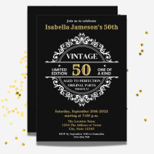 50º aniversário Dourado e branco da Vintage