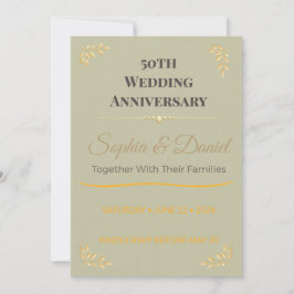 Convites 50º Aniversário | Elegante | Personalizado | Doura