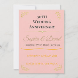 Convites 50º Aniversário | Elegante | Personalizado | Doura