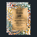 Convites 50º Aniversário Impressão Animal<br><div class="desc">Um padrão colorido de impressão em animais selvagens colorido,  sobreposto com folha de papel falsa em ouro,  e os detalhes da sua festa de aniversário em letra chic são excelentes para a 50ª festa de aniversário ou QUALQUER IDADE,  basta mudar a redação. COORDENANDO itens disponíveis em nossa loja.</div>