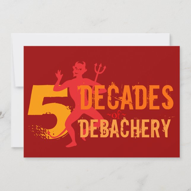 Convites 50º aniversário - Inferno de um partido (Frente)