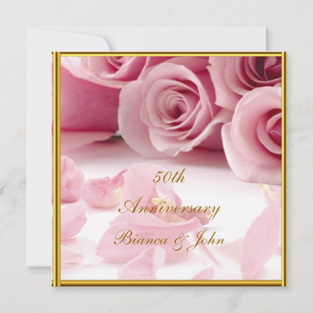 Convites 50º aniversário mais popular e elegante (Frente)