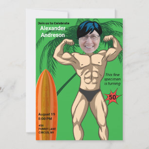 Convites 50º Aniversário Mens Novo Músculo Funny Bodybui