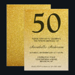 Convites 50º Aniversário Ombre de brilho Dourado preto<br><div class="desc">Celebre a sua celebração de aniversário com este Convite de Cartão de Aniversário Glitter Dourado Amarelo Glitter Glitter Clássico de Na moda Glam.</div>