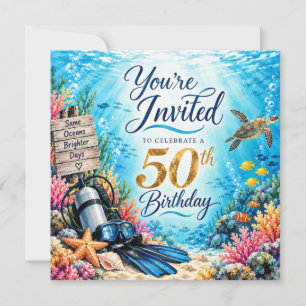 Convites 50º Aniversário para Mergulhador