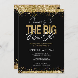 Convites 50º aniversário Preto e Dourado
