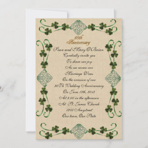 Convites 50º aniversário renovação de votos Irish Unity nó