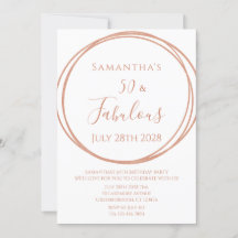 50º Aniversário Rosa Dourado Aniversário Mínimo